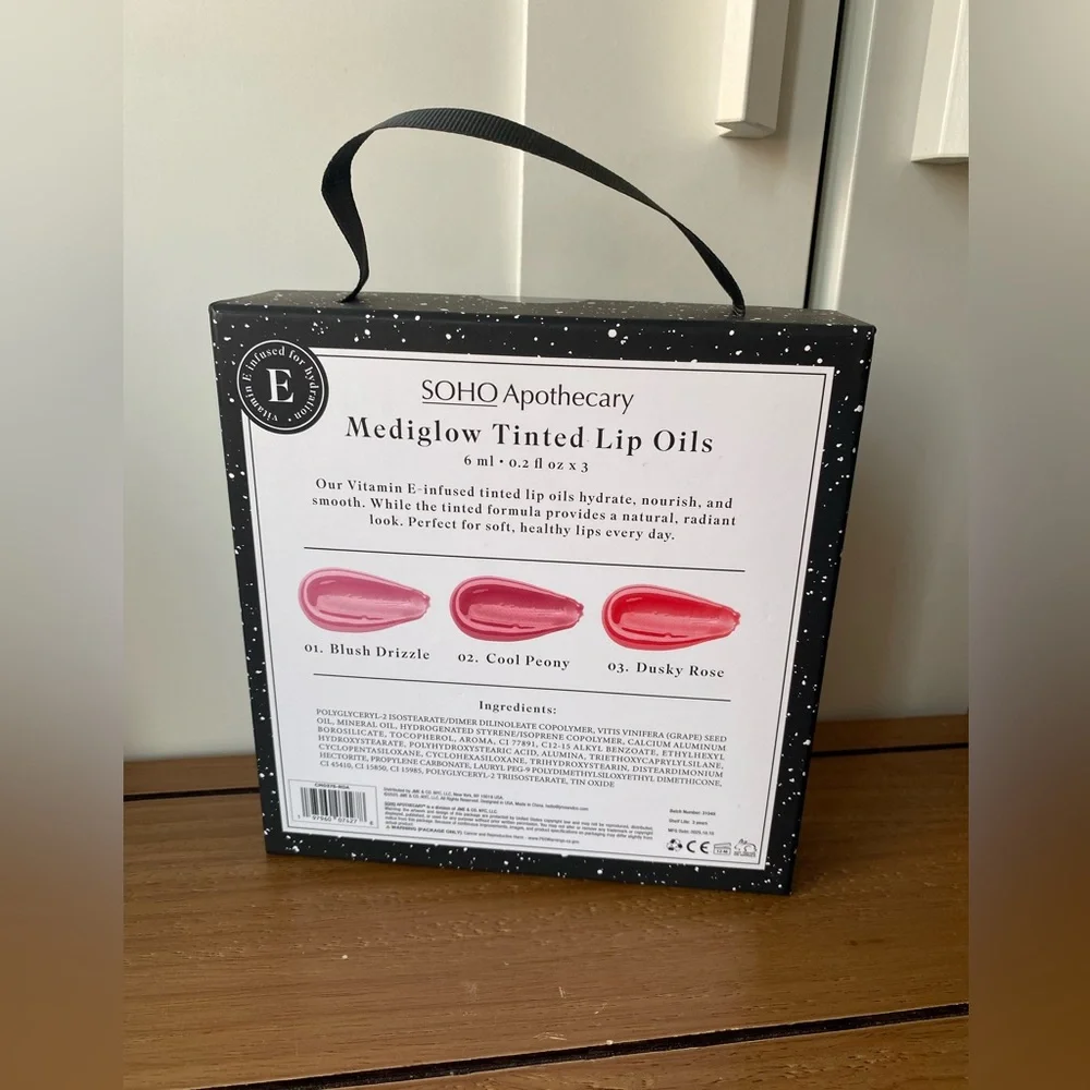 NEW SOHO Apothecary Mediglow Tinted Lip Oil set - Pink Shades
